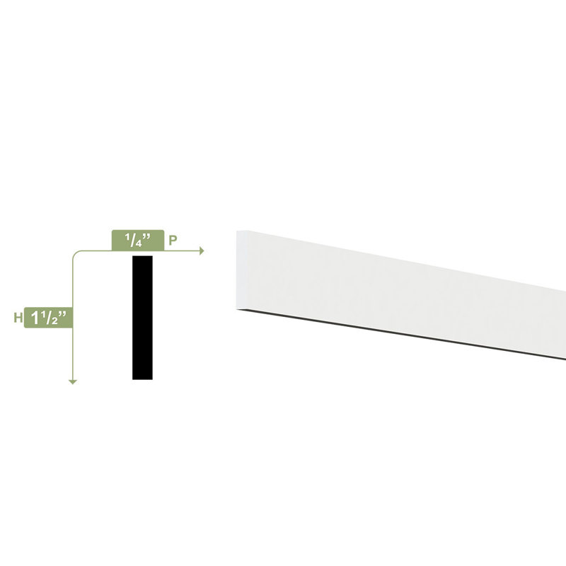 Lattice Moulding, PVC, 1.5" H x 96" W x 0.25" D