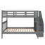 Stairway Full-Over-Full Bunk Bed With Storage And Guard Rail For Bedroom, Dorm, Grey