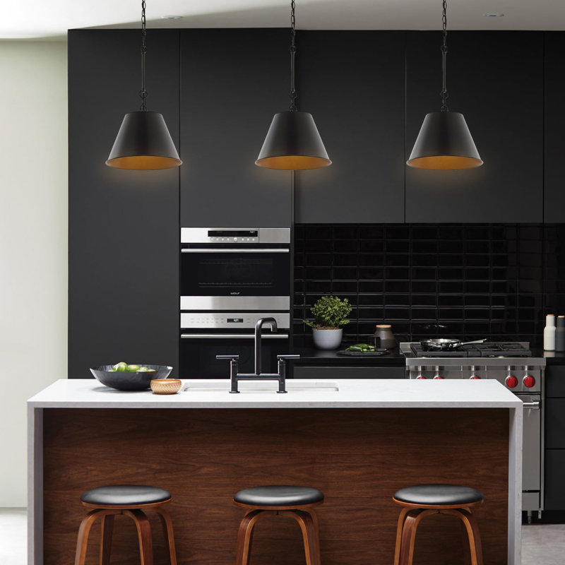 Luminaire suspendu 1 lumière à abat-jour Empire