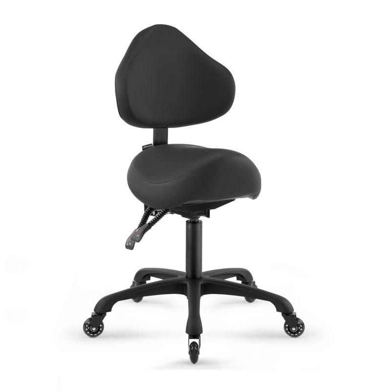 Fauteuil à roulettes pivotant avec roues et support de dossier ergonomique Latitude Run®, Noir, Non 