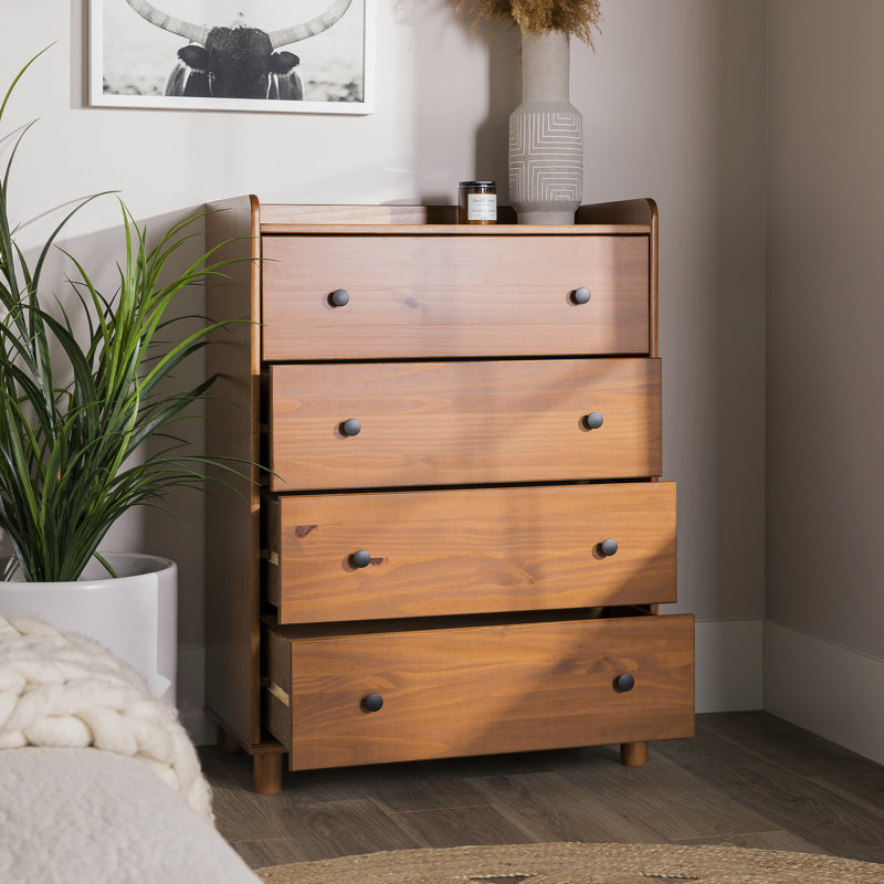 Commode 4 tiroirs Aljet, Caramel