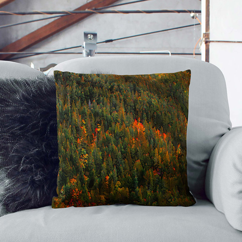 Square Cushion, 55 x 55 cm, Green/Black/Red