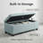 Storage Ottoman, Storage Bench, Tufted Entryway Bedroom Bench, 49.75Inches, Hinges Easy Lid Operation, Wooden Legs, Polyester fabric, Loads 300 lb,Baby Blue