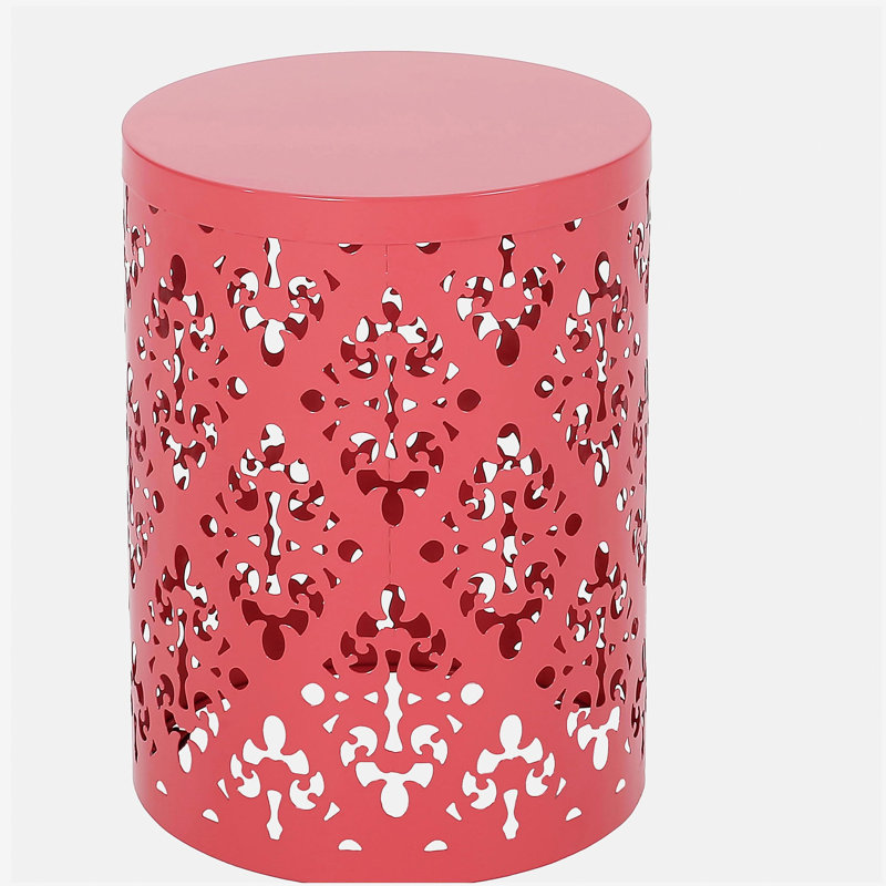 Table d'appoint à structure en métal, table d'appoint, extérieur, Corail