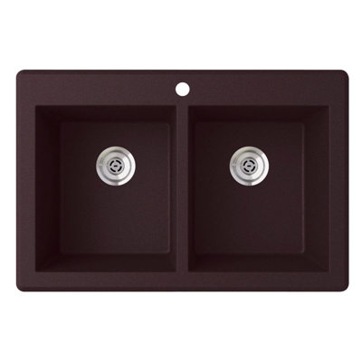 33'' L Double Bowl Granite Kitchen Sink