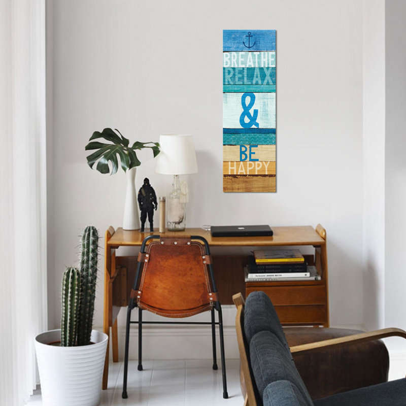 «Beachscape Inspiration I», art textuel sur toile, H 72 po x l 24 po x P 1,5 po, Toile tendue