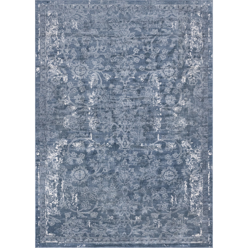 Tapis oriental bleu Charters Towers, Rectangle 10 pi x 14 pi 1 po