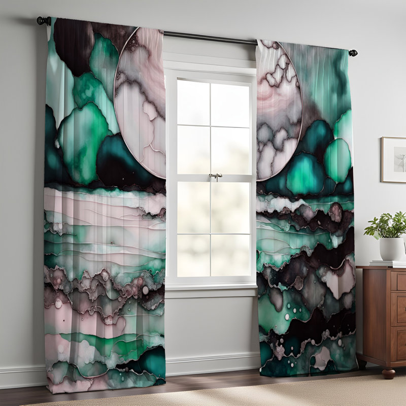 Paire de rideaux semi-transparents en polyester Grenda, L 20 po x L 82 po