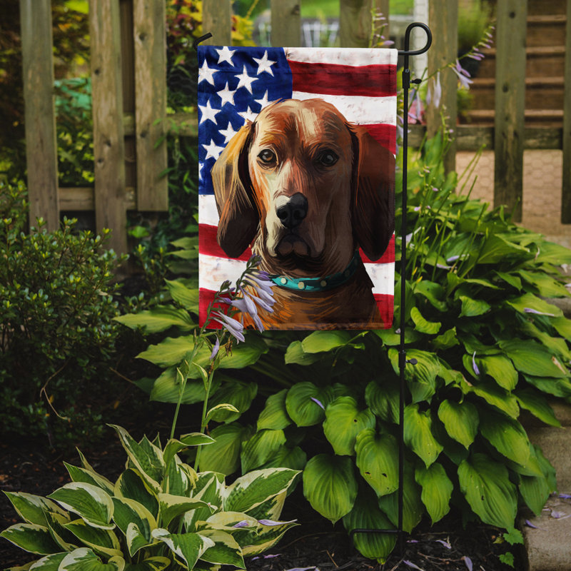 Polyester à 2 côtés 15 x 11 po drapeau de jardin, Redbone Coonhound