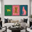 «Preppy Bright», «Pop Vibrant Bold Green Pink Blue Art, Chic Leopard Tiger», images murales colorées, 3 pièces encadrées, impression numérique sur toile, impression numérique sur toile giclée-91874674-91874676