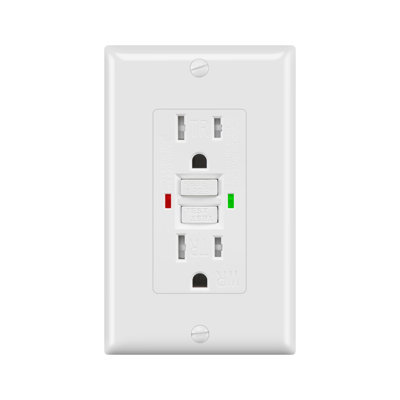 5 PK Outlets (Include Wall Plate) Non-Tamper-Resistant GFCI Duplex Receptacles with LED Indicator, Self-Test Ground Fault Circuit Interrupter with Wall Plate, ETL Listed, White