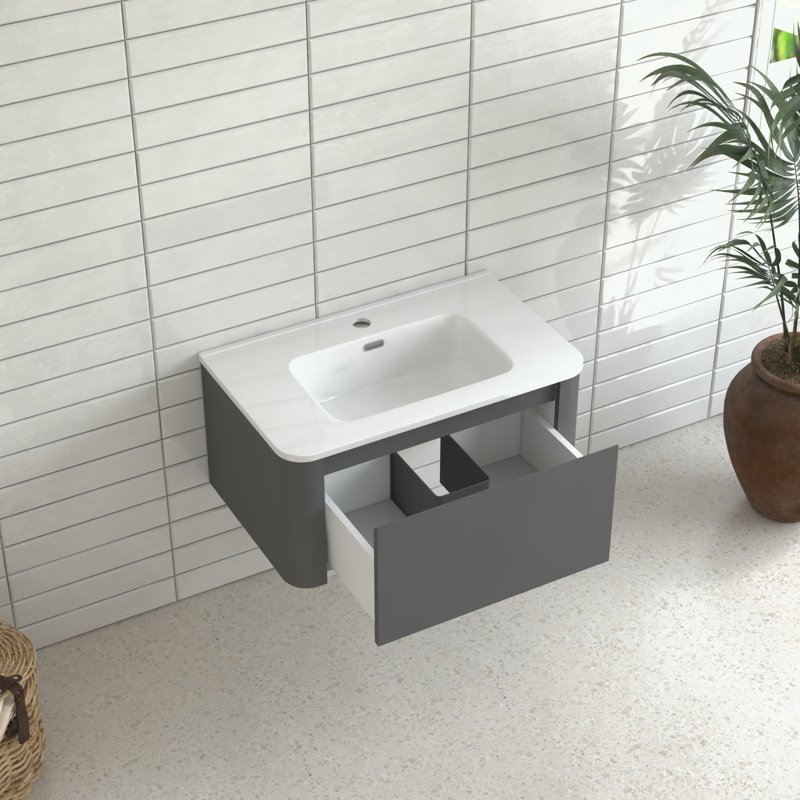 Meuble-lavabo mural avec lavabo et grand tiroir, 30"