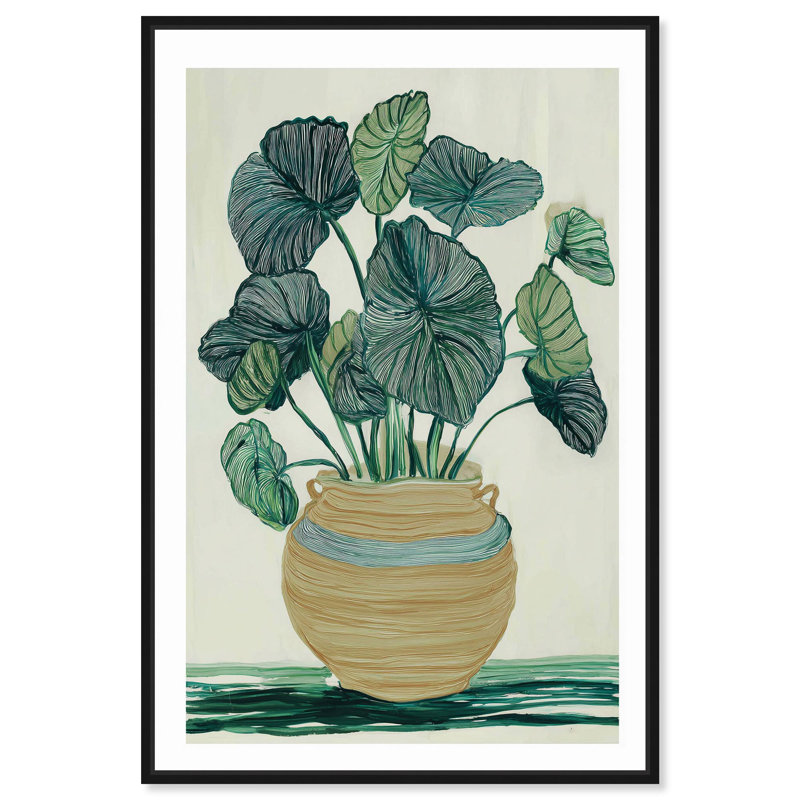 «Pots Geranium IV», reproduction d'art sur toile par Art Remedy, H 15 po x l 10 po, Structure noire