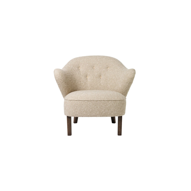 Brasilia Tufted Armchair, Dark Stained Oak, Sheepskin Honey