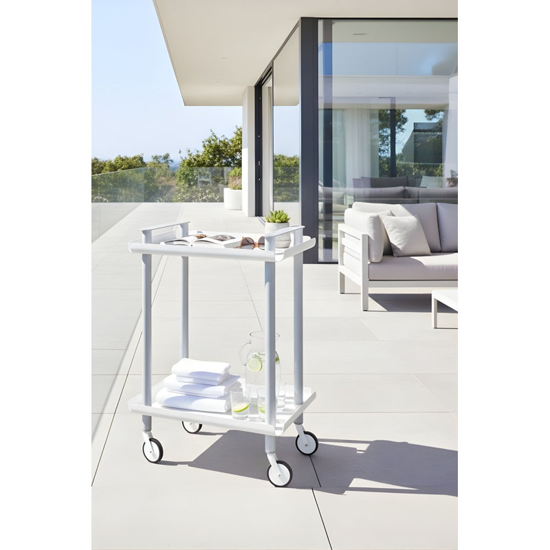 Zeigler Serving Cart, White, Grey