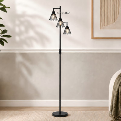 70" Dimmable Tree Floor Lamp With Glare-Free Inner Shade, 3 Bulbs Included