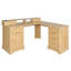 Bureau en L 59 po cannelé avec station de charge et armoire de rangement 59 po Modern