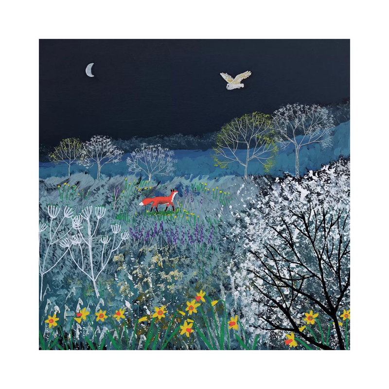 Spring Night by Jo Grundy - Wrapped Canvas Painting, 30.48 cm H x 30.48 cm W