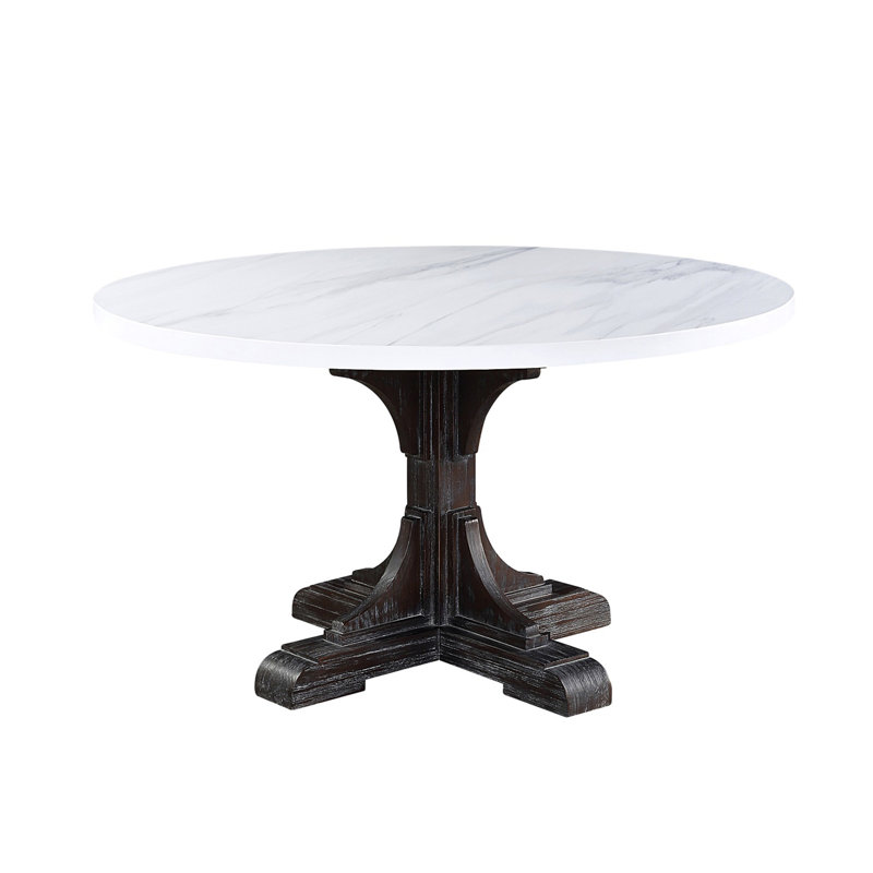 Round Dining Table With Artificial Marble Top