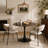 Modern Round Multi-Use Dining/Coffee Table – MDF Tabletop + Cylindrical Metal Base, Easy to Clean & Assemble for Small Space Kitchen/Living Room/Office