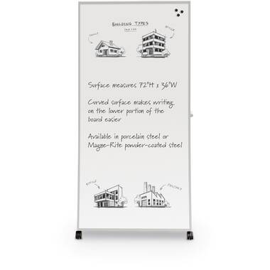 Best-Rite Ogee Curved Dry Erase Mobile Whiteboard Easel- Magne-Rite -  55471-PP, Mobile Boards and Reversible Boards