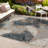 Kile High-Low Tropical Palm Brown/Navy/Ivory Indoor/Outdoor Rug-307480879