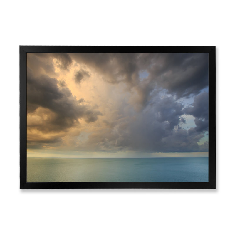 «Dramatic Tropical Rain Cloud Sky», reproduction sur toile, Cadre d'angle fermé noir, 8" H x 12" W x 1" D