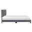 Lit plateforme tapissier en velours 1pc avec tête de lit à hauteur réglable et capitonnage à boutons, structure en bois massif pour les chambres modernes-588163480