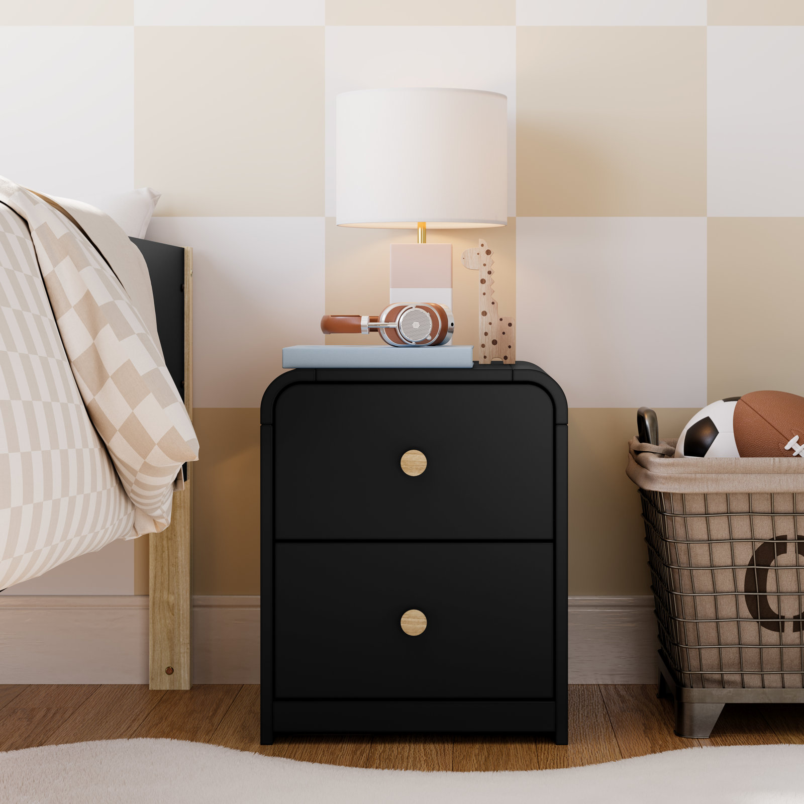Santos Nightstand, Black
