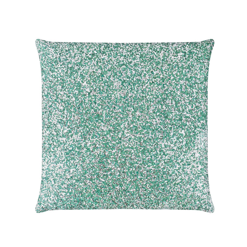 Sparkles Home Luminous Velvet Rhinestone Throw Pillow | Feather Insert | Home Décor Accent, Blue, Square 20"