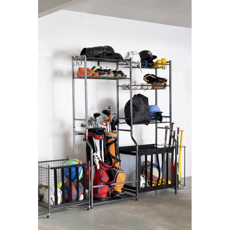 Sports Equipment Storage Rack Wheels Multifunctional Wheeled