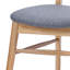 Ensemble de 2 chaises de salle à manger rembourrées Mid-Century avec structure en bois d'hévéa