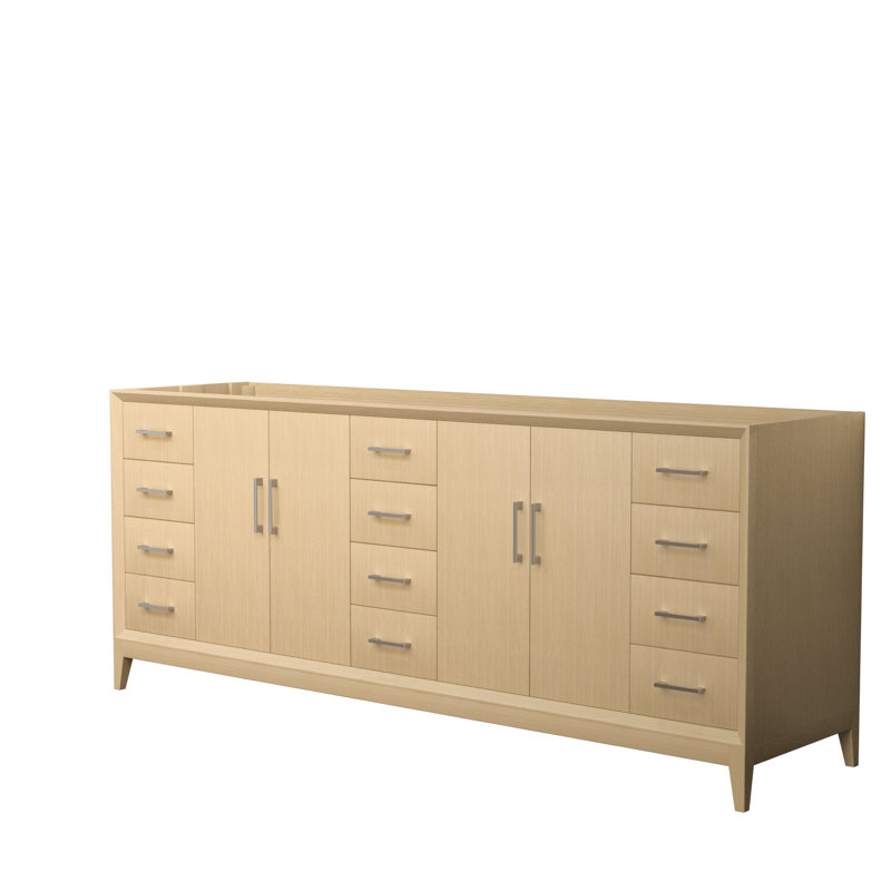 Base de meuble-lavabo double autoportant 83,25 po Janna, Nickel brossé