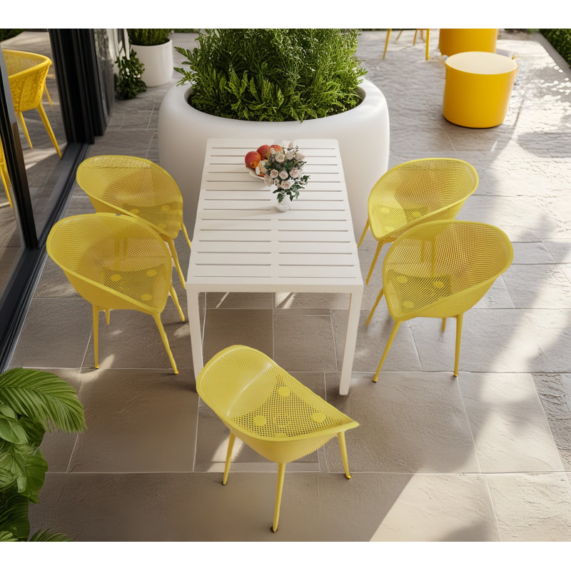 2 Pack Pp Modern Lounge Chairs, Yellow