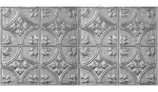 Carreau de plafond victorien en acier brillant de 2 pi x 4 pi à coller