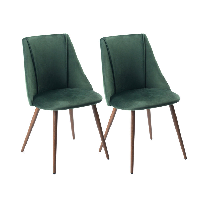 Tyrell 47cm H Velvet Upholstered Side Chair, Green