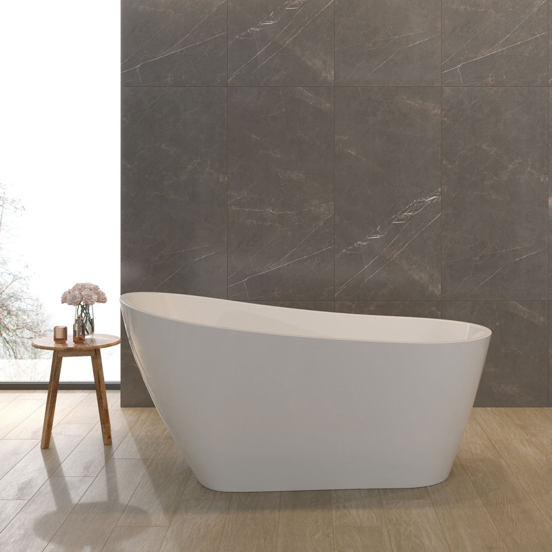 54" x 28" Freestanding Soaking Acrylic Bathtub