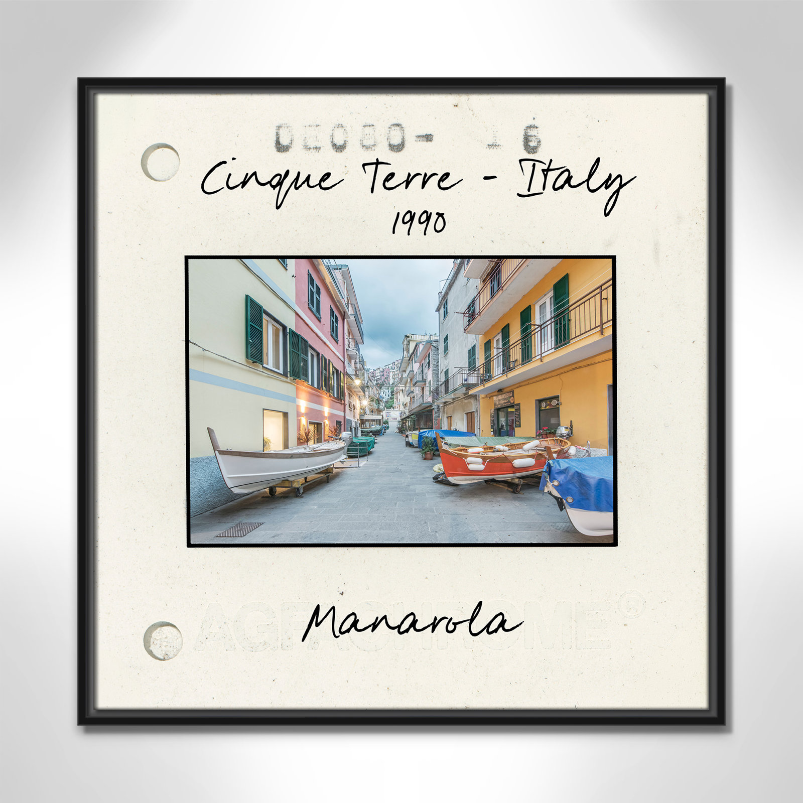Ritona "Cinque Terre - Manarola" Print, Black Floater Framed Canvas, 25.5" H x 25.5" W x 2" D