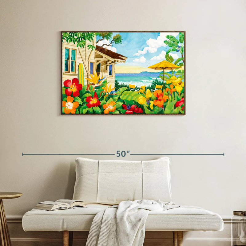 The Good Life, 37 po x 25 po, Cadre flottant noyer