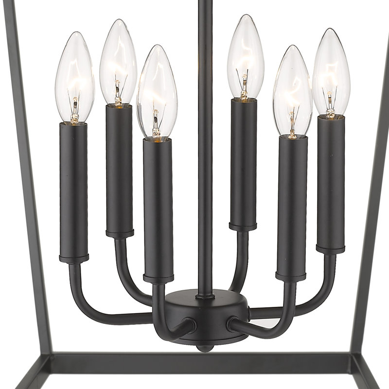 Lustre classique à 6 lumières Rancourt, Noir mat