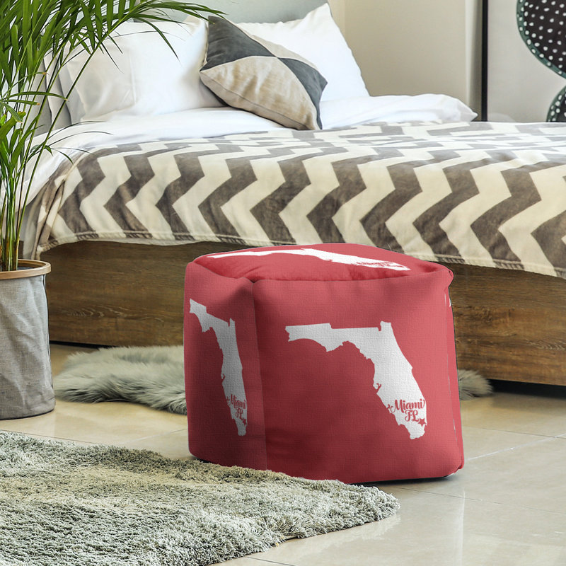 Repose-pieds cube en floride miami, Rouge
