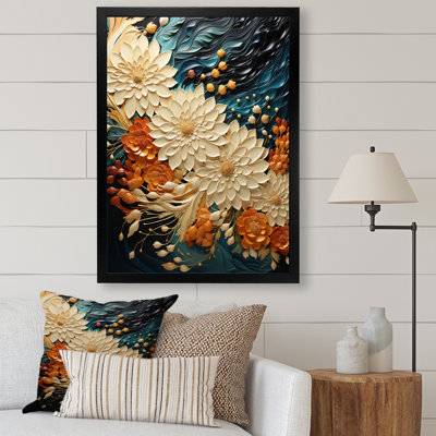 «Orange Teal Botanical Whirlwind III», reproduction sur toile
