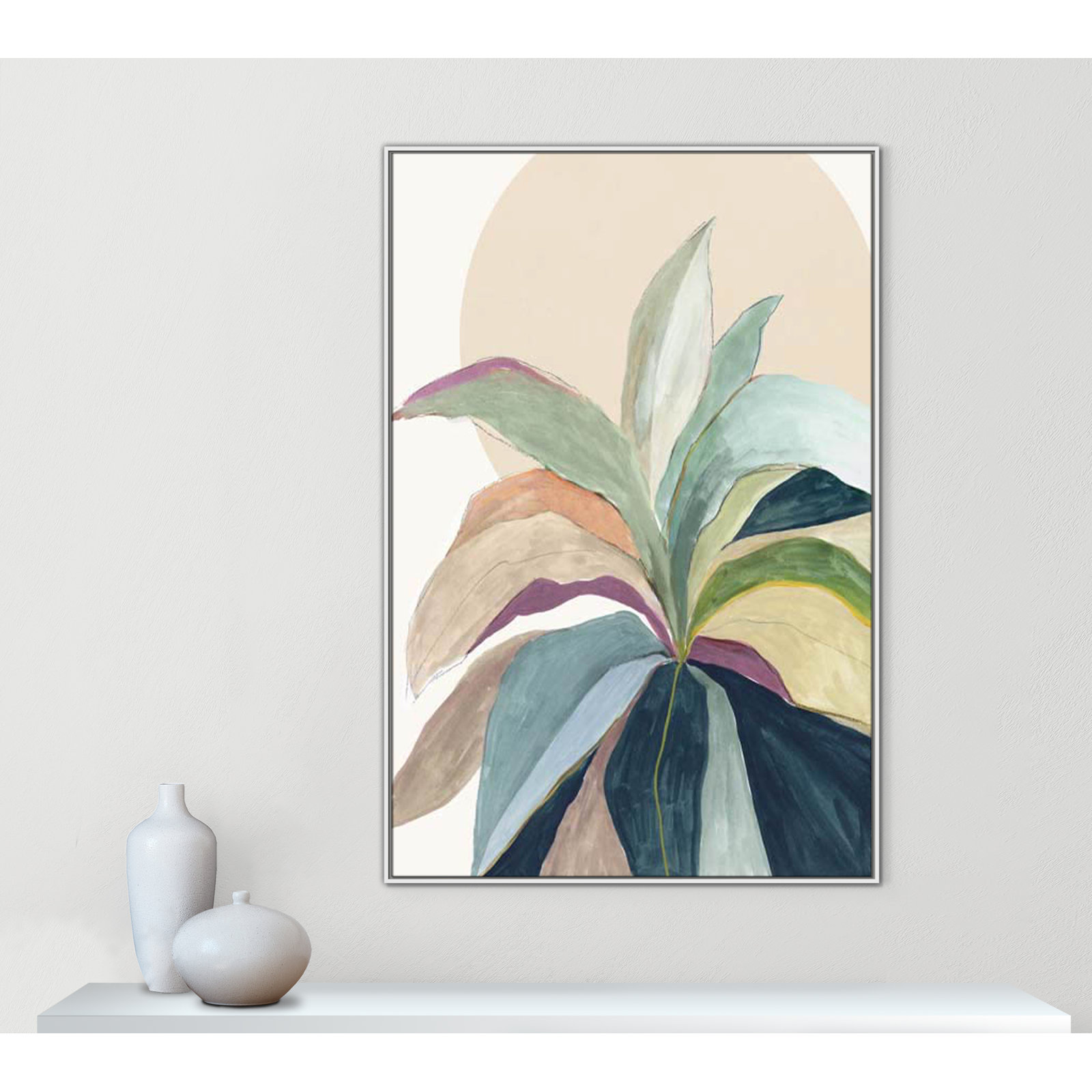 Sherbrooke Sunny Bright Leaves II by Asia Jensen Print, No Mat, White Floater Framed, 61.5" H x 41.5" W x 2" D