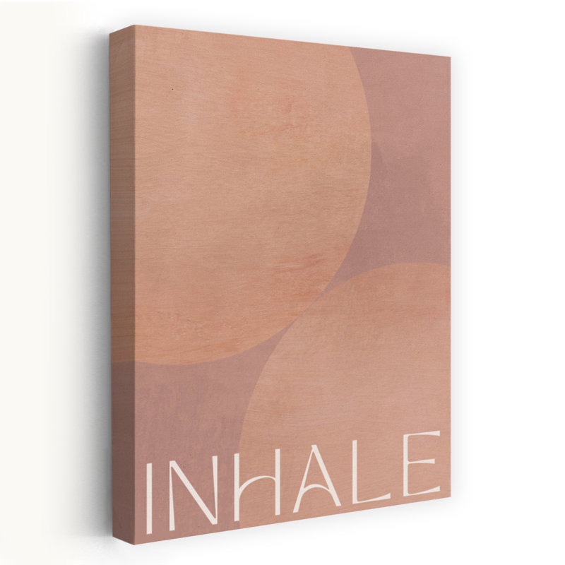 Inhale Abstract Minimalist Modern Wall Art Print 1 Piece Wrapped Canvas Wall Art, 60.96cm H x 40.64cm W