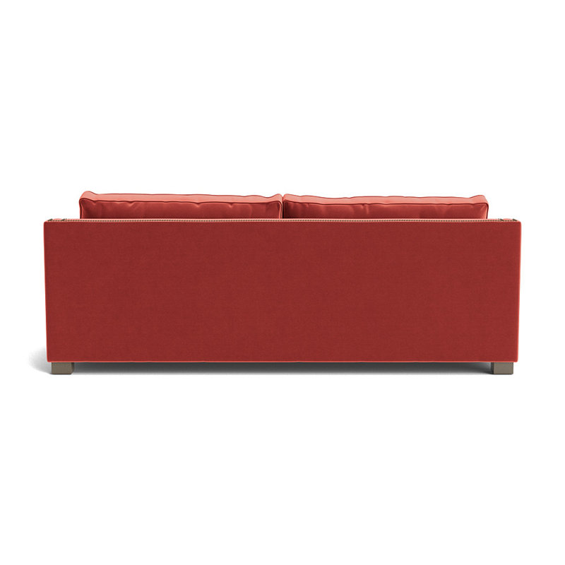 Keaton Upholstered 94 Sofa, Antique Brass, Performance Velvet - Sienna, Driftwood