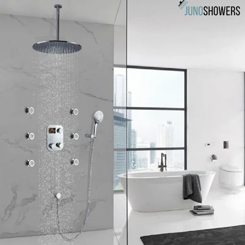 Robinet de douche à massage numérique rond 12 po Juno
