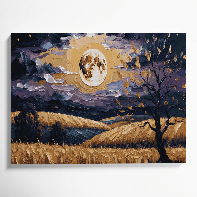 Art d'Halloween sur toile, scènes de lune, H 11 po x l 14 po