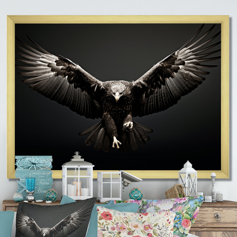 «Bold Eagle Power Hunter II», impressions encadrées, H 12 po x l 20 po x P 1 po, Cadre doré simple