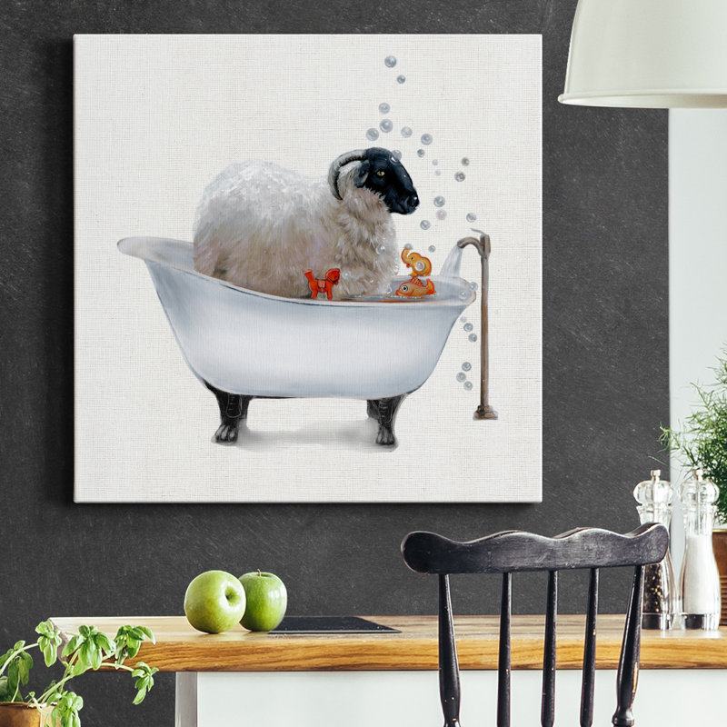 «Farm Tub Sheep», impression sur toile tendue, H 40 po x l 40 po x P 1 po