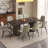 66.93" Mid-Century Rectangle Brown Dining Table Set with 8 Chairs for Kitchen, Bar, Living Room-241350784